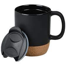 Sipstories 320ml Premium Ceramic Coffee Mug with Eco-Friendly Cork Bottom & Insulated Splash-Proof Lid
