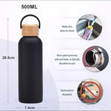 Sipstories 550ml Pure Stainless Steel Water Bottle – Lightweight & Rust-Proof – Leak-Proof with Ergonomic Handle (Elegant Green)