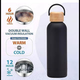 Sipstories 550ml Pure Stainless Steel Water Bottle – Lightweight & Rust-Proof – Leak-Proof with Ergonomic Handle (Elegant Green)