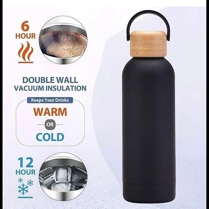 Sipstories 550ml Pure Stainless Steel Water Bottle – Lightweight & Rust-Proof – Leak-Proof with Ergonomic Handle (Elegant Green)