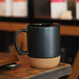 Sipstories 320ml Premium Ceramic Coffee Mug with Eco-Friendly Cork Bottom & Insulated Splash-Proof Lid