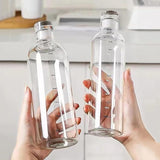Sipstories 1000ML Premium Glass Water Bottle – Large All-Day Hydration Bottle with Time Marker – Leakproof & BPA-Free (Transparent)
