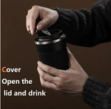 500 ml Insulated Coffee Travel Mug, Double Walled Stainless Steel Tumbler, Insulated Cup with Leakproof Lid, Thermal Mug with Non-Slip Protective Cover