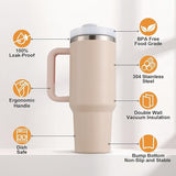 Sipstories 1200ml (1.2L) Mega Hydration Tumbler – Stainless Steel Vacuum Insulated Mug with Handle & Straw – Car Cup Holder Friendly