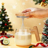 Sipstories SmartStir Electric Self-Stirring Glass Mug – 400ml Automatic Mixing Cup with Wooden Handle & Leak-Proof Lid