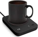 Lesipee Coffee Mug Warmer for Desk – Electric Beverage & Candle Warmer Plate with 3 Temperature Settings (131°F-176°F), Smart Auto Shut-Off & Timer, Silicone Anti-Scald Pad – Portable Cup Warmer for Office & Home, Ideal Birthday Gift