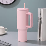 Sipstories 1.2L (1200ml) Mega Hydration Tumbler – Pink Edition – Vacuum Insulated Stainless Steel Mug with Handle & Straw