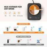 Lesipee Coffee Mug Warmer for Desk – Electric Beverage & Candle Warmer Plate with 3 Temperature Settings (131°F-176°F), Smart Auto Shut-Off & Timer, Silicone Anti-Scald Pad – Portable Cup Warmer for Office & Home, Ideal Birthday Gift